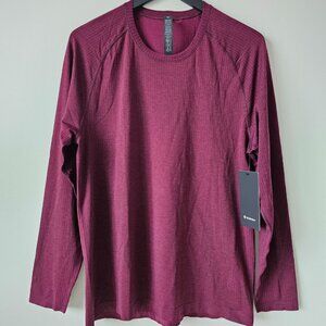 NWT LULULEMON DELX/GARN Burgundy Metal Vent Tech LS Top Shirt Men's XXL